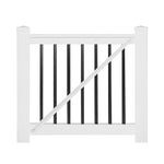 White Birmingham vinyl railing gate stock image