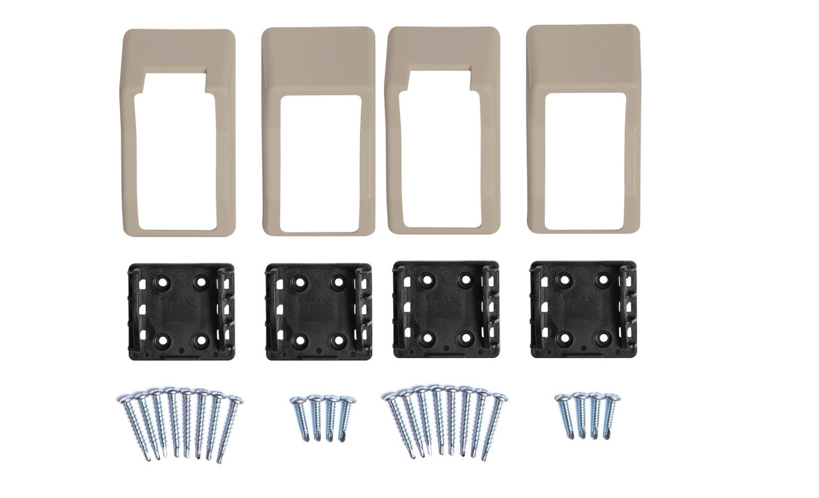 Traditional khaki vinyl stair railing bracket kit