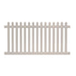 Tan Chelsea vinyl picket fence stock image