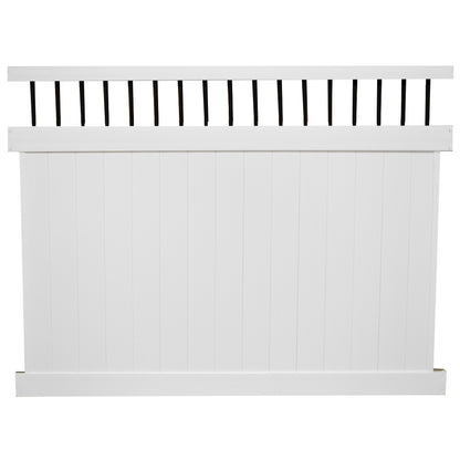 White Bradford vinyl privacy fence stock image