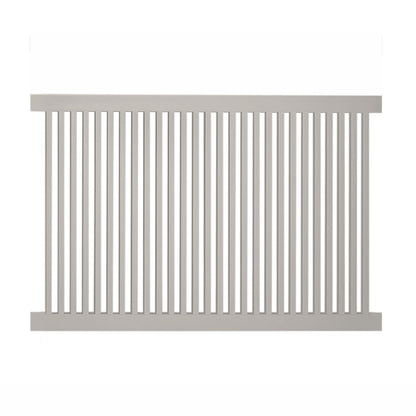 Tan Williamsport vinyl pool fence stock image