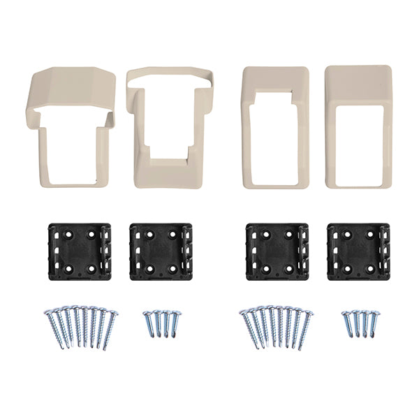 Tan vinyl t-rail stair railing bracket kit