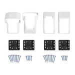 White vinyl t-rail stair railing bracket kit