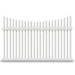 White Barrington vinyl picket fence stock image