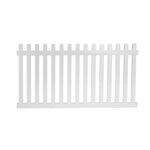 White Chelsea vinyl picket fence stock image