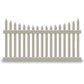 Khaki Hampshire vinyl picket fence stock image