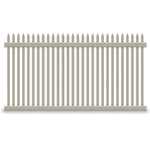 Khaki Hartford vinyl picket fence stock image