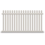 Tan Provincetown vinyl picket fence stock image