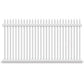 White Hartford vinyl picket fence stock image