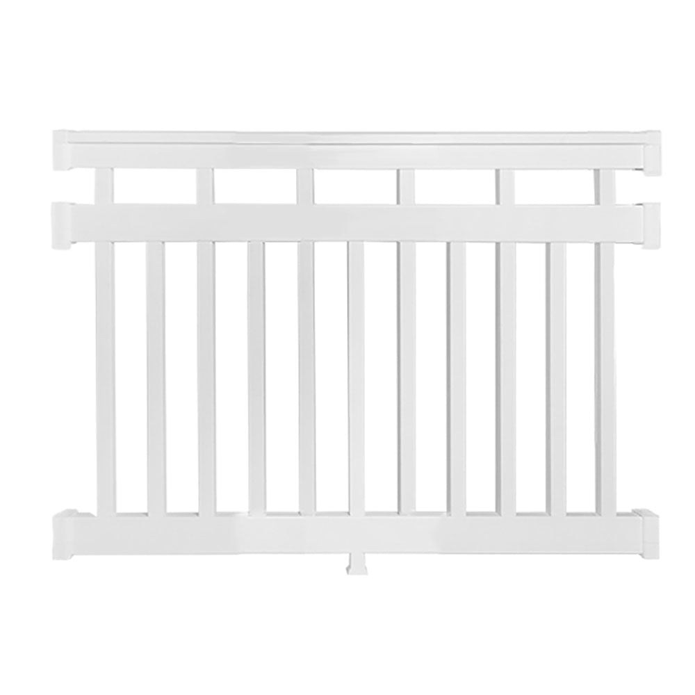 White Cheshire vinyl railing stock image