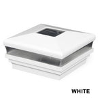 White vinyl Neptune Solar LED post cap