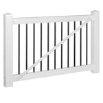 White Wiltshire vinyl railing gate stock image