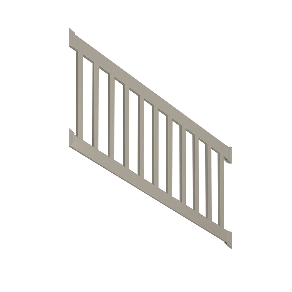Khaki Berkshire vinyl stair railing stock image