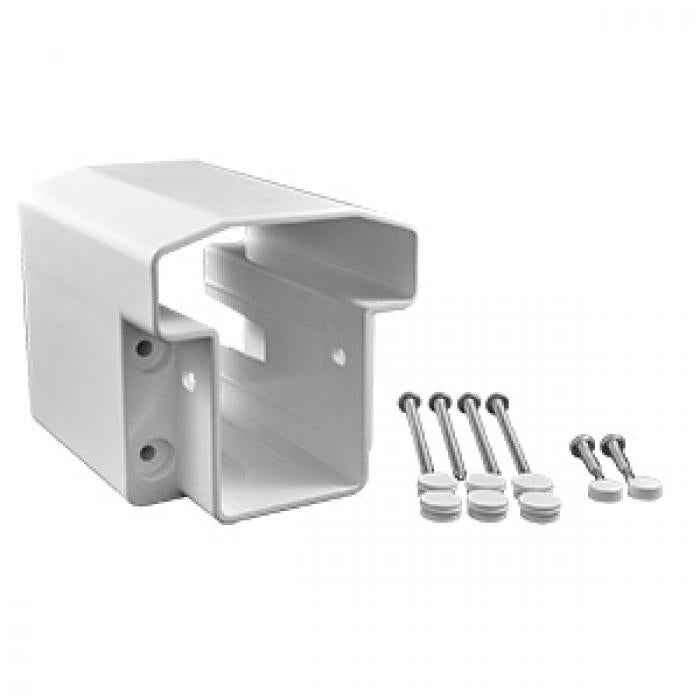 White vinyl T-rail field cut bracket