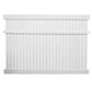 White Huntington vinyl semi-privacy fence stock image