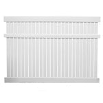 White Huntington vinyl semi-privacy fence stock image