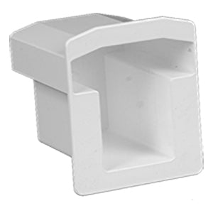 White vinyl T-Rail gate pocket stock image