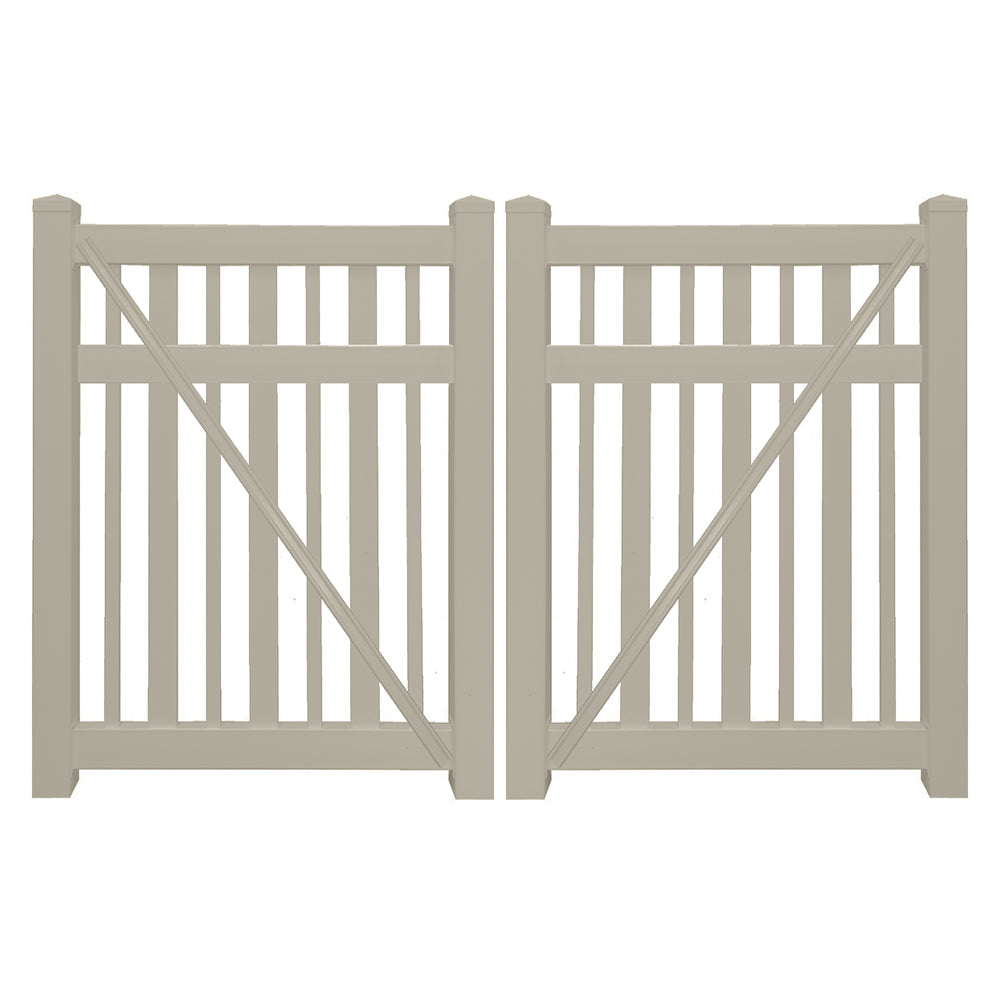 khaki vinyl pool fence double gate