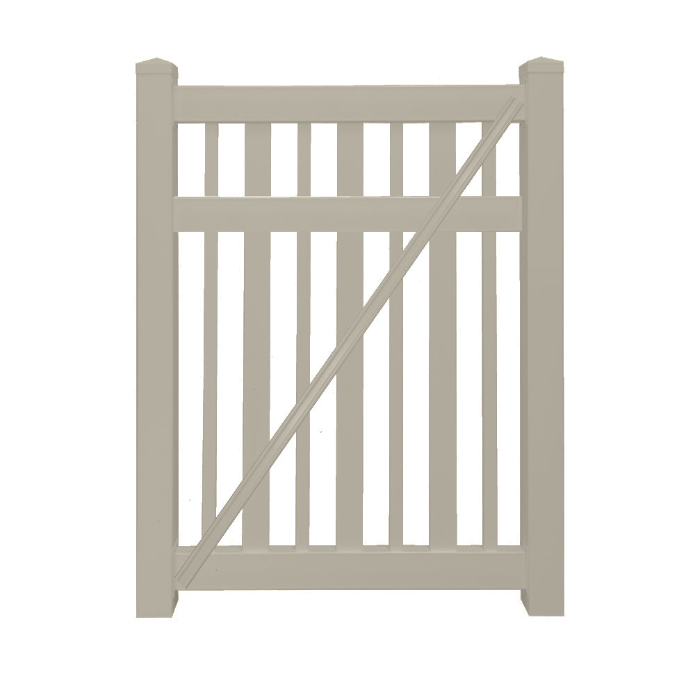 khaki vinyl pool fence single gate