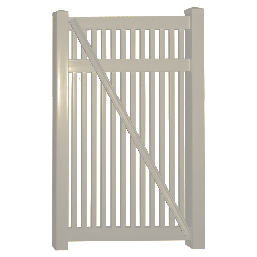 khaki vinyl pool fence single gate