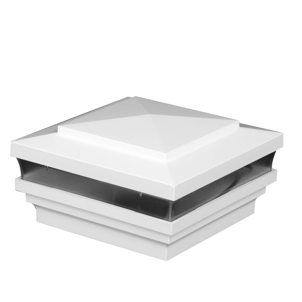 White cape may low voltage led post cap