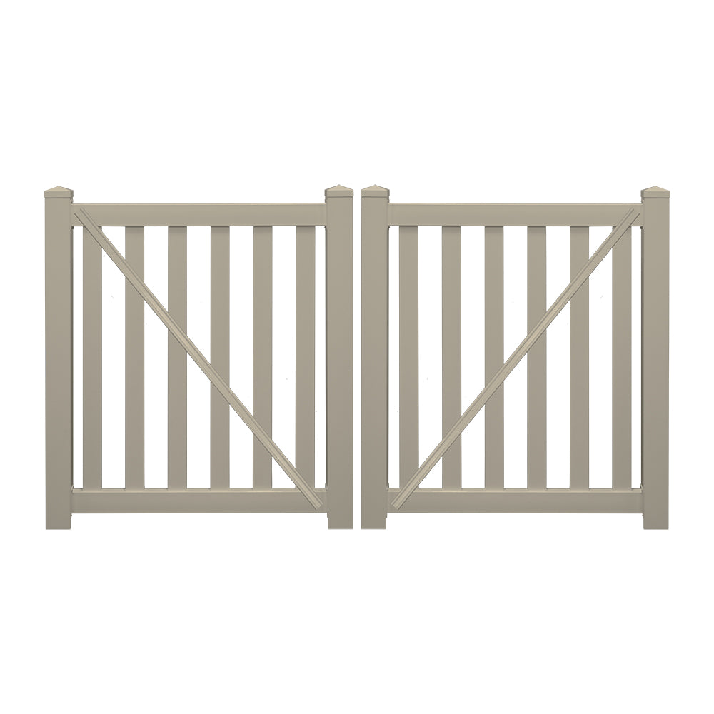 Khaki Captiva 4 foot vinyl pool fencing double gate stock image