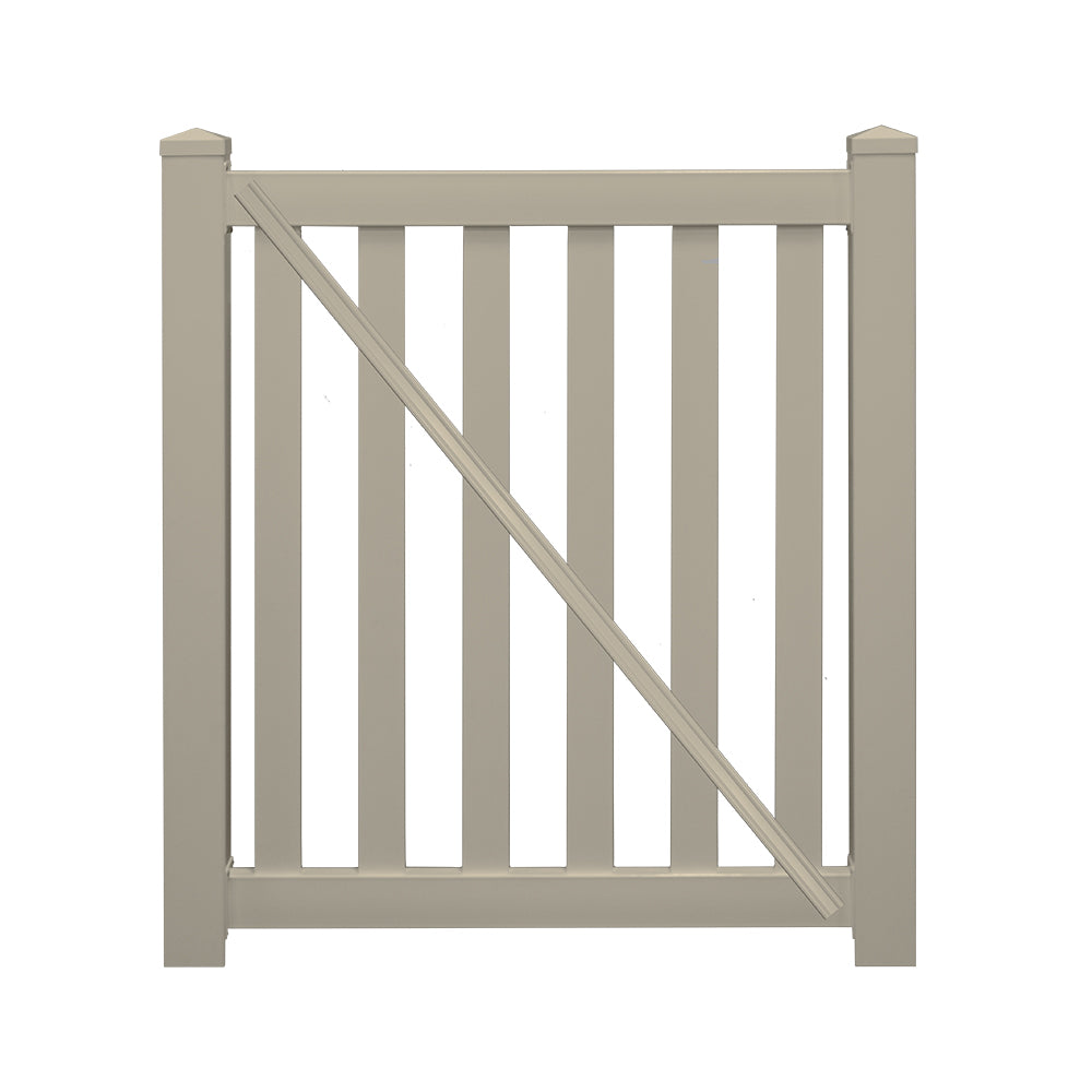 Khaki Captiva 4 foot vinyl pool fencing gate stock image