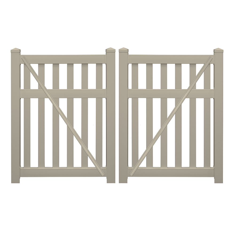 khaki vinyl pool fence double gates