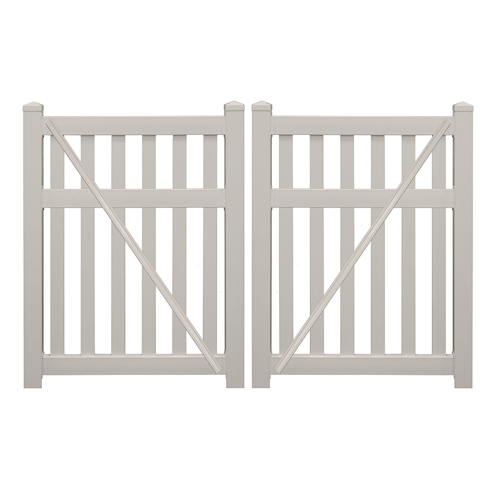 tan vinyl pool fence double gates