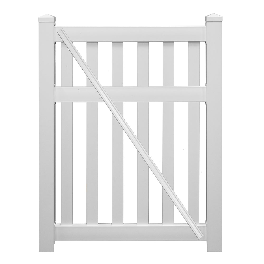 white vinyl pool fence gate