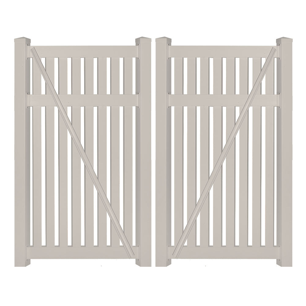 khaki vinyl pool fence double gates