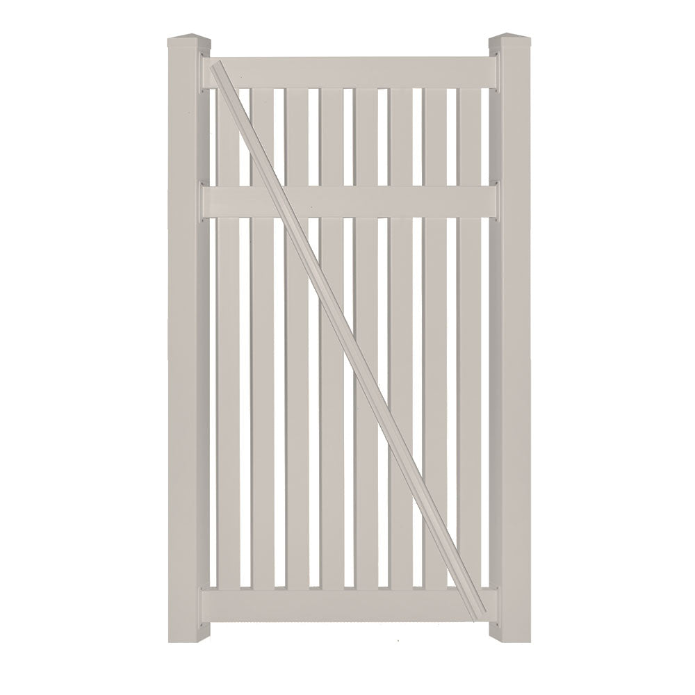 khaki vinyl pool fence single gate