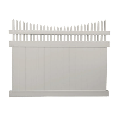 Tan Halifax vinyl privacy fence stock image