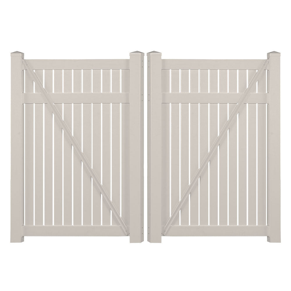 khaki vinyl pool fence double gate