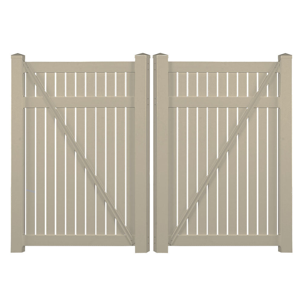 khaki vinyl pool fence double gate