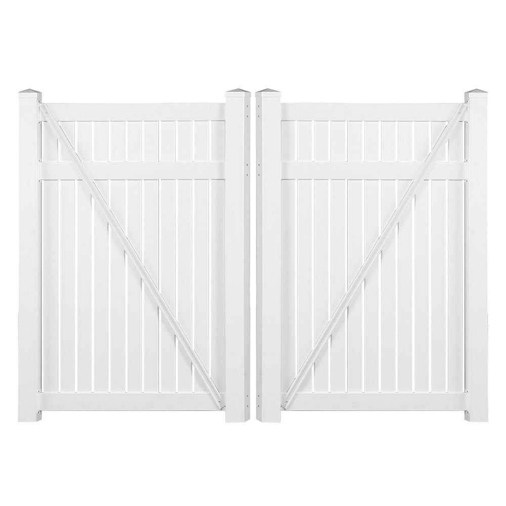 white vinyl double gate