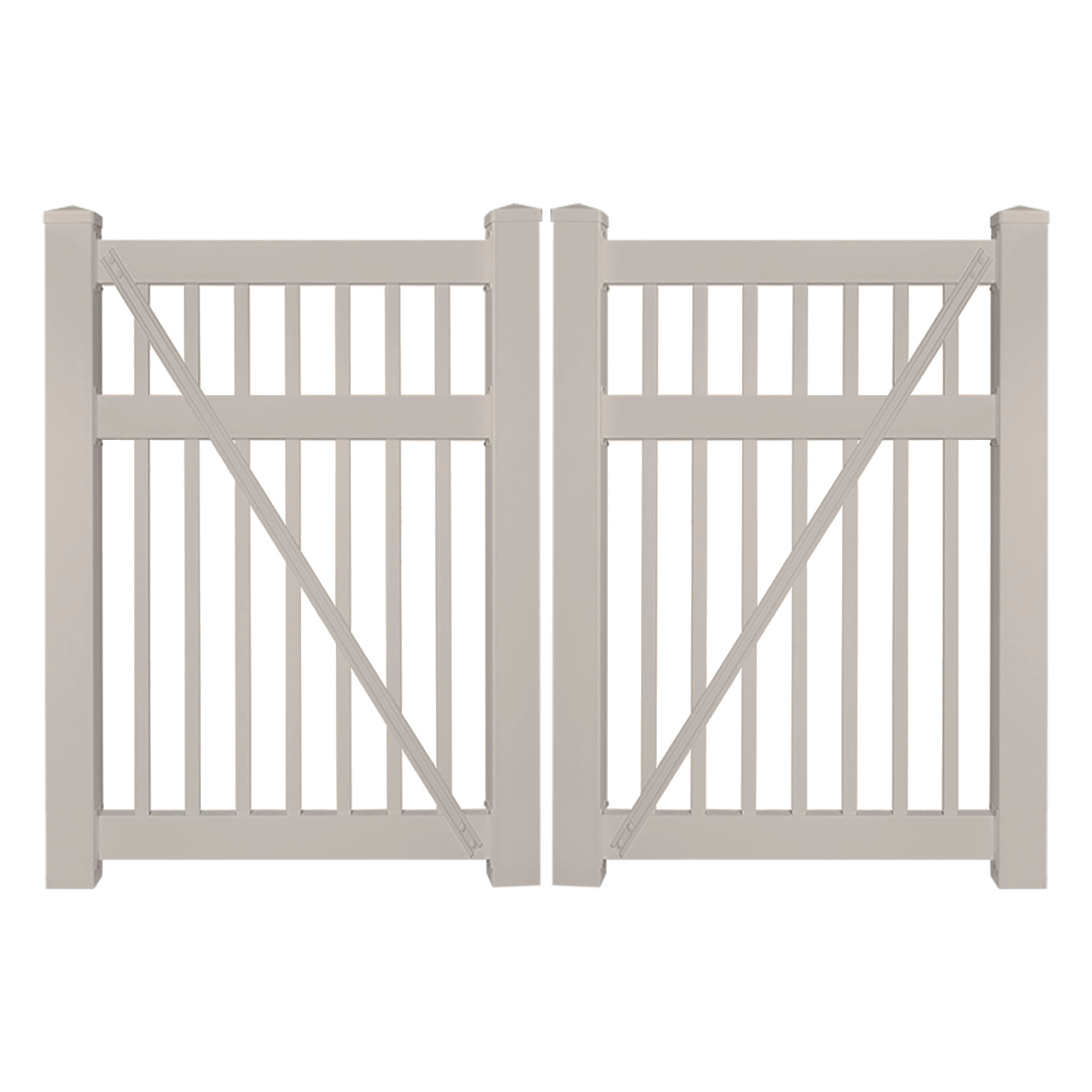 tan vinyl pool fence double gate