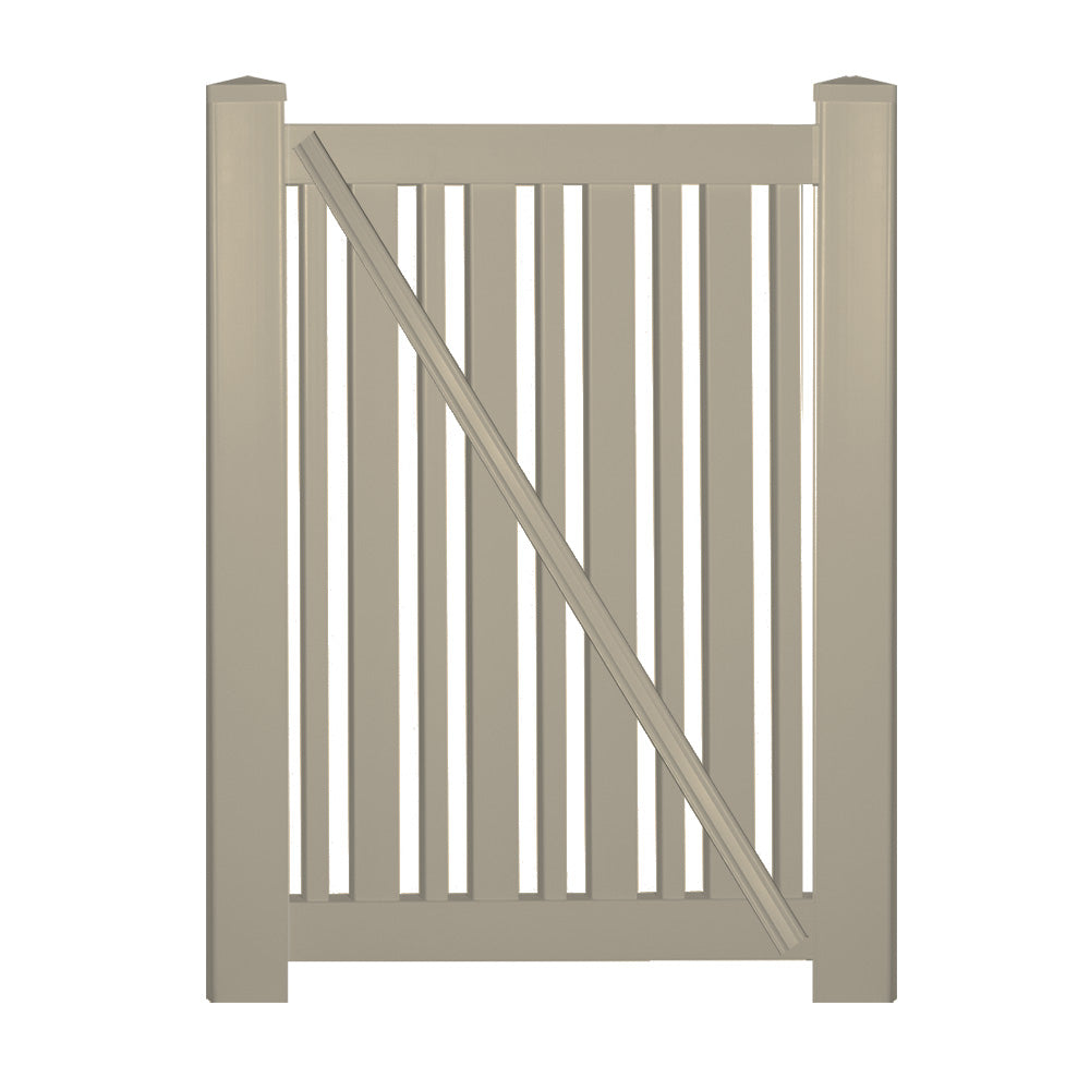 Khaki Sarasota 4 foot vinyl pool fencing gate stock image