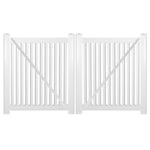 White Williamsport 4 foot vinyl pool fencing double gate stock image