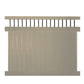 Khaki Bradford vinyl privacy fence stock image