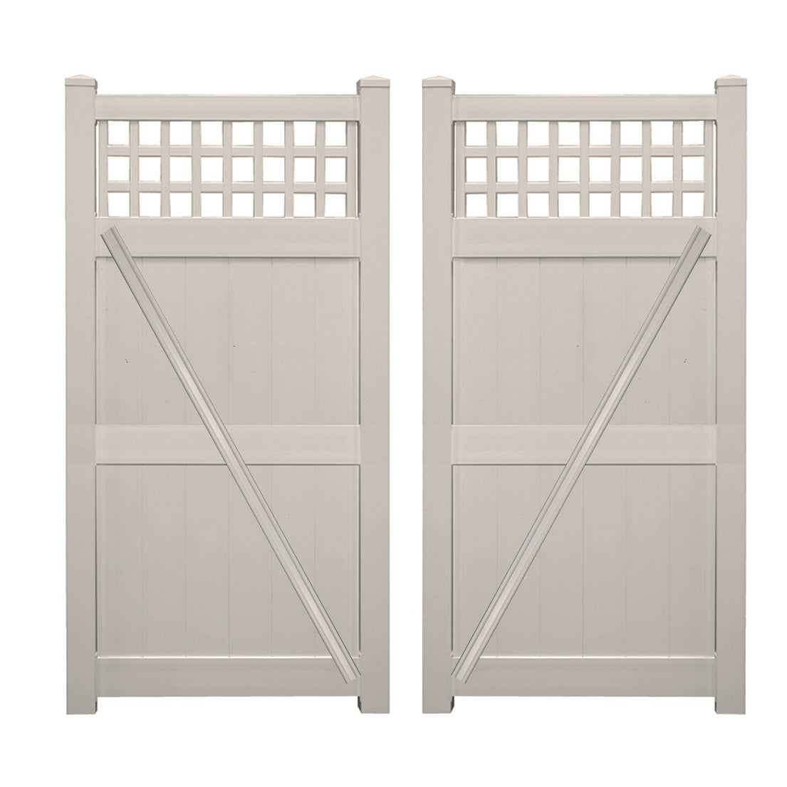 tan vinyl privacy fence double gate