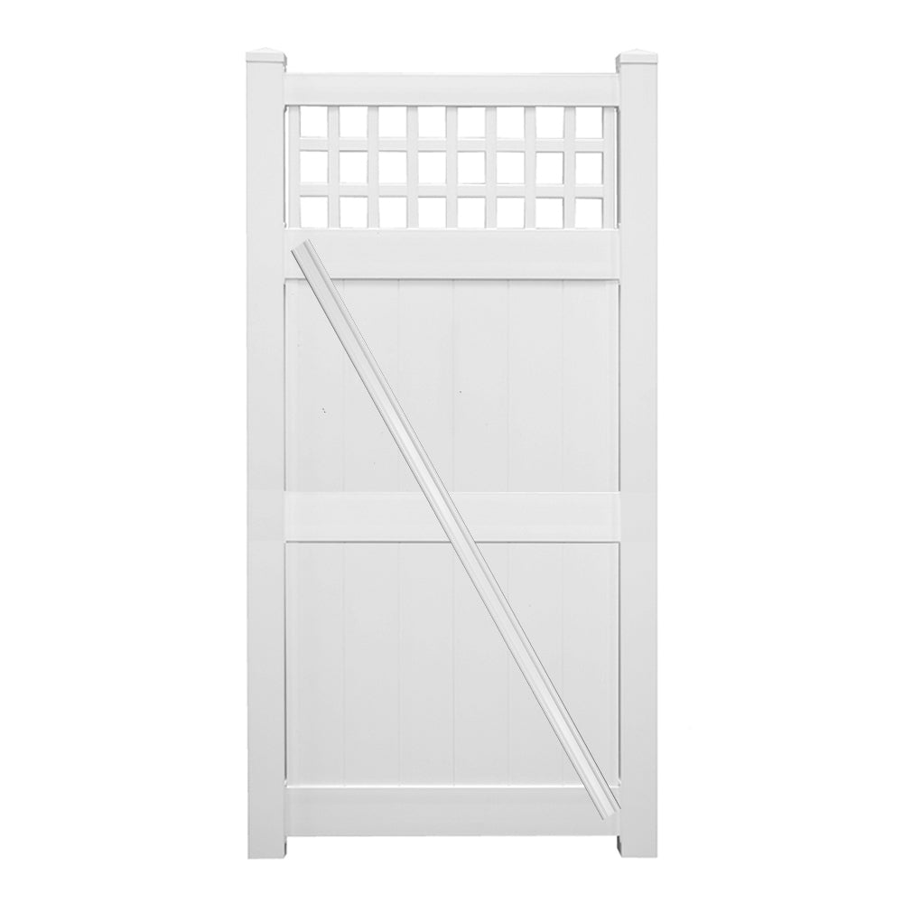 white vinyl privacy fence single gate