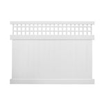 White Scottsdale vinyl privacy fence stock image