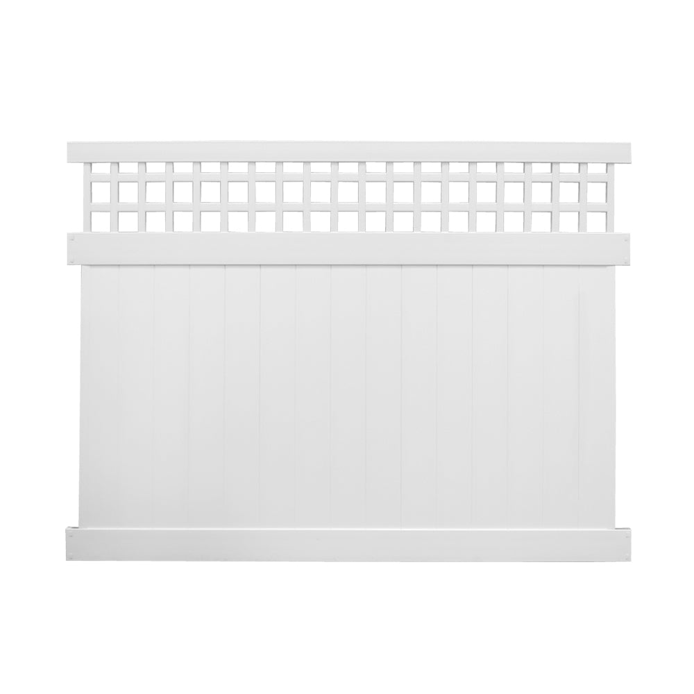 White Scottsdale vinyl privacy fence stock image