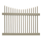 Khaki Stratford vinyl picket fence stock image