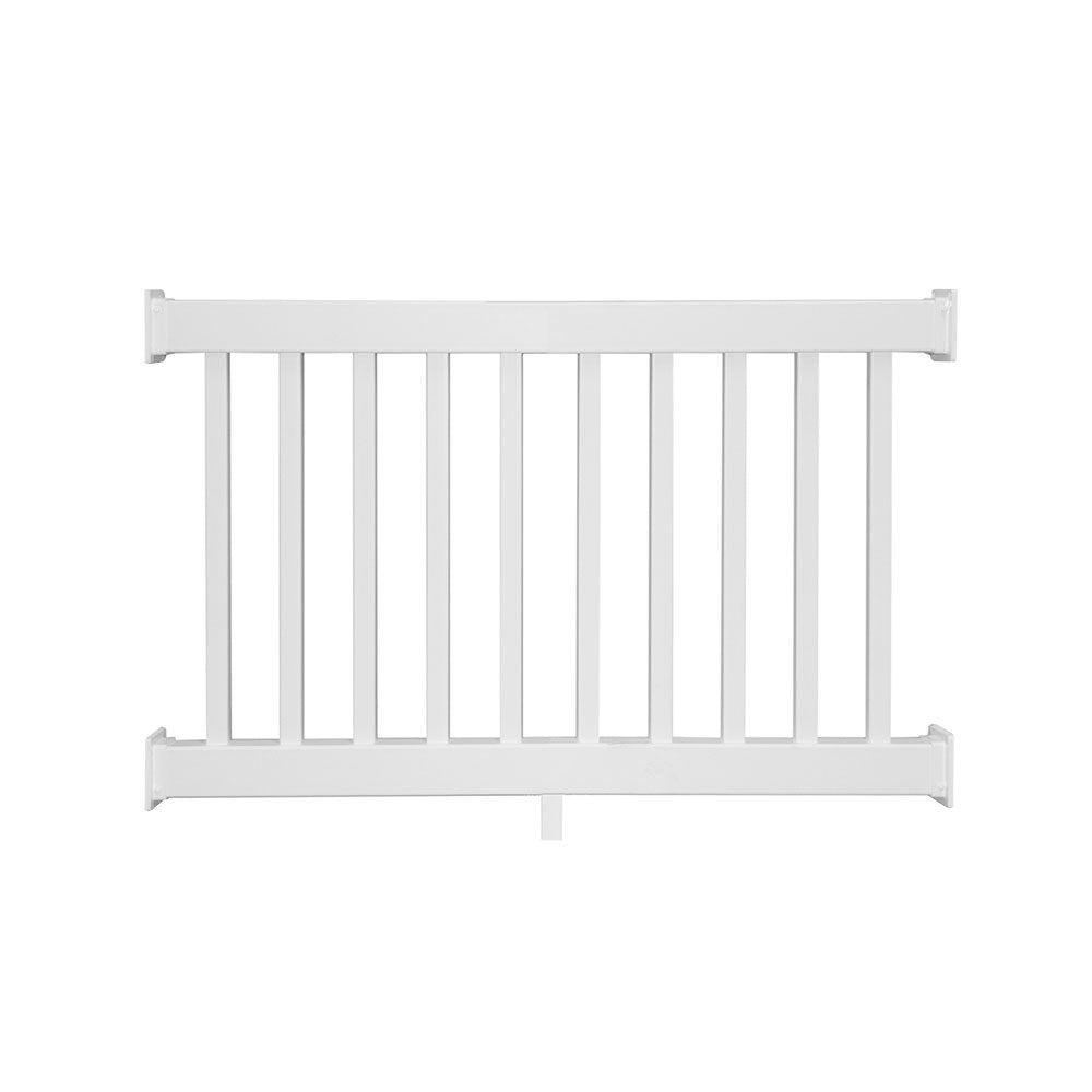 White Greenwich vinyl railing stock image