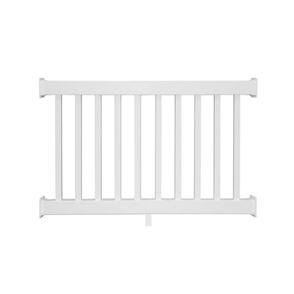 White Greenwich vinyl railing stock image