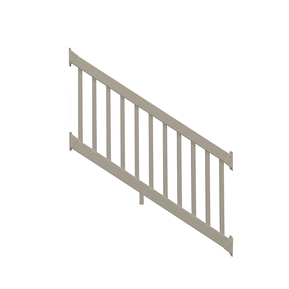 Khaki Greenwich vinyl stair railing stock image