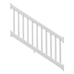 White Greenwich vinyl railing stair stock image