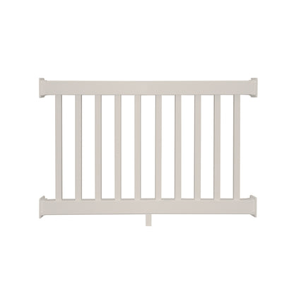 Tan Greenwich vinyl railing gate stock image